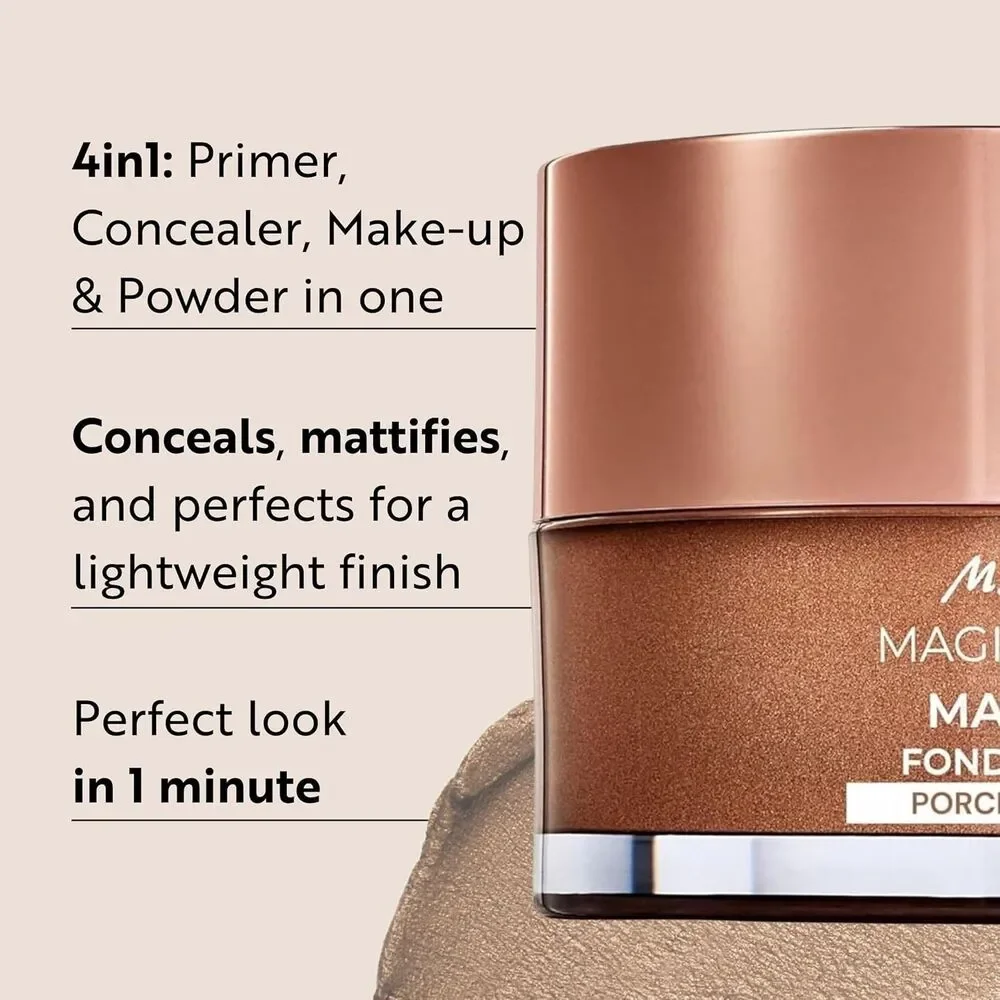 Magic Finish Make-Up Mousse 1.01 Fl Oz - 4in1, Color (03 Porcelain Teint) Med-De